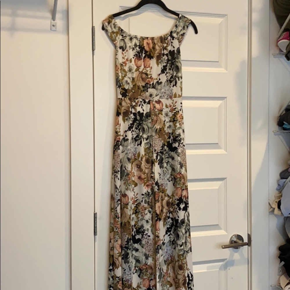 Maxi dress with shorts and slit